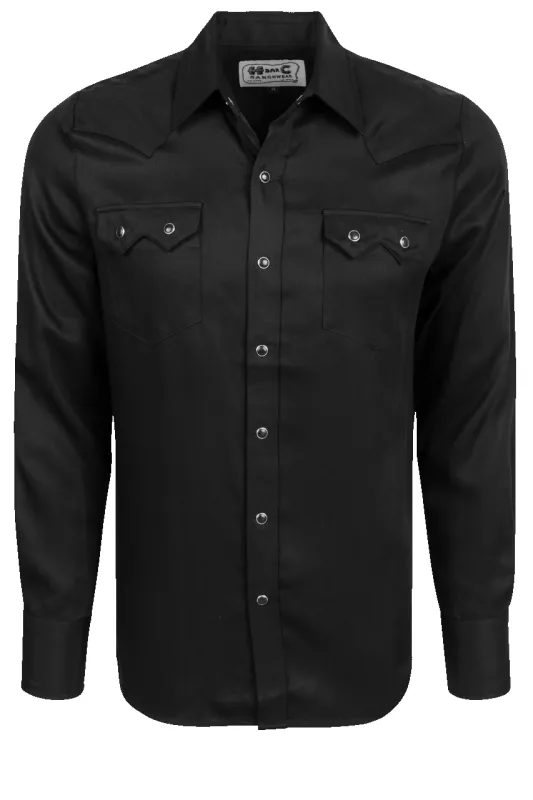 H Bar C Snap Front Kansas City Shirt - Black sold by Pinto Ranch