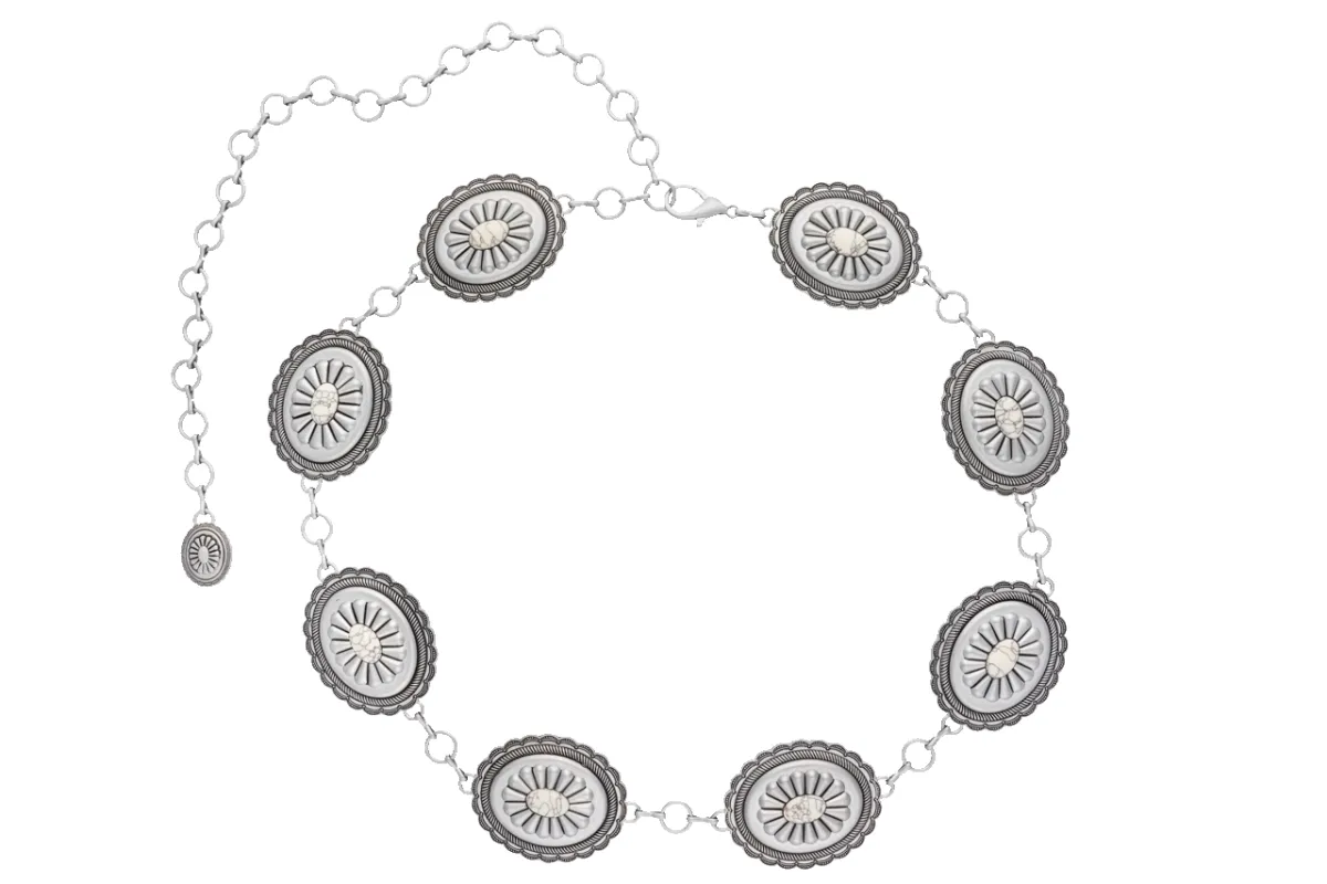 Axesoria West Concho and Stone Chain Belt sold by Pinto Ranch