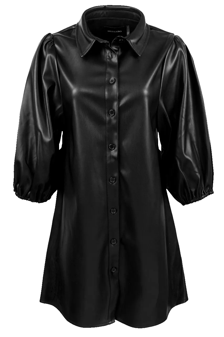 Dolce Cabo Vegan Leather Shirt Dress sold by Pinto Ranch