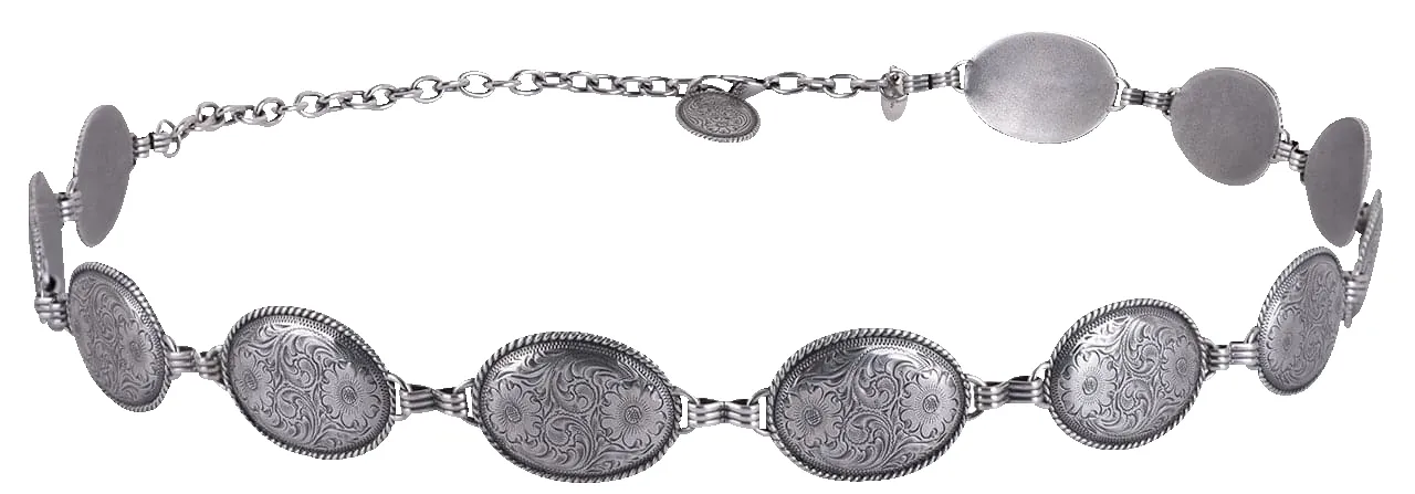 Tony Lama Silver Concho Chain Belt sold by Pinto Ranch