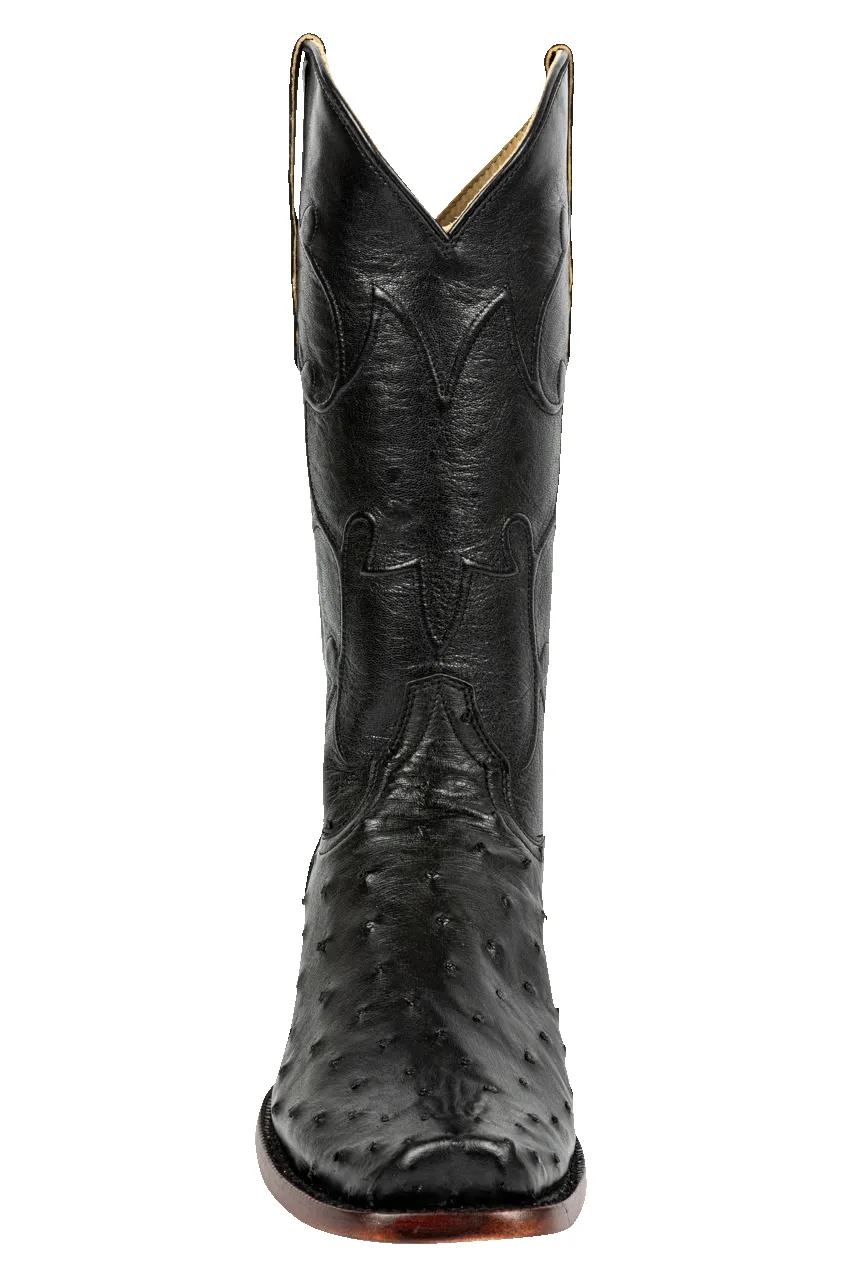 R. Watson Full Quill Ostrich and Goat Cowboy Boots - Black sold by Pinto Ranch product image thumbnail 3