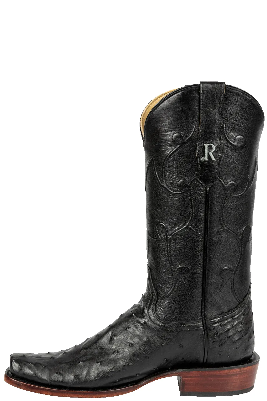 R. Watson Full Quill Ostrich and Goat Cowboy Boots - Black sold by Pinto Ranch product image thumbnail 4