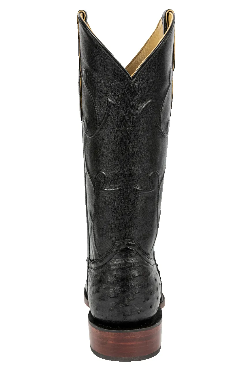 R. Watson Full Quill Ostrich and Goat Cowboy Boots - Black sold by Pinto Ranch product image thumbnail 5