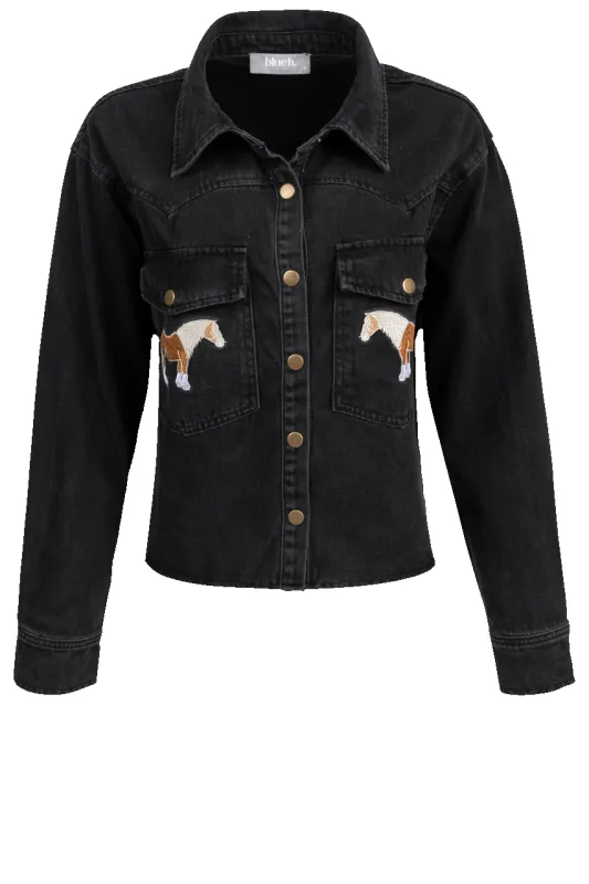 Blue B Cropped Denim Shirt made by Blue B