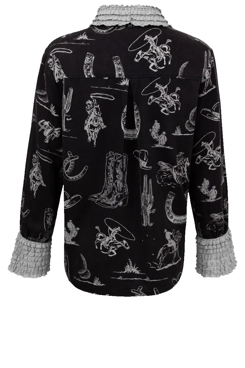 Blue B Western Print Shirt sold by Pinto Ranch product image thumbnail 2