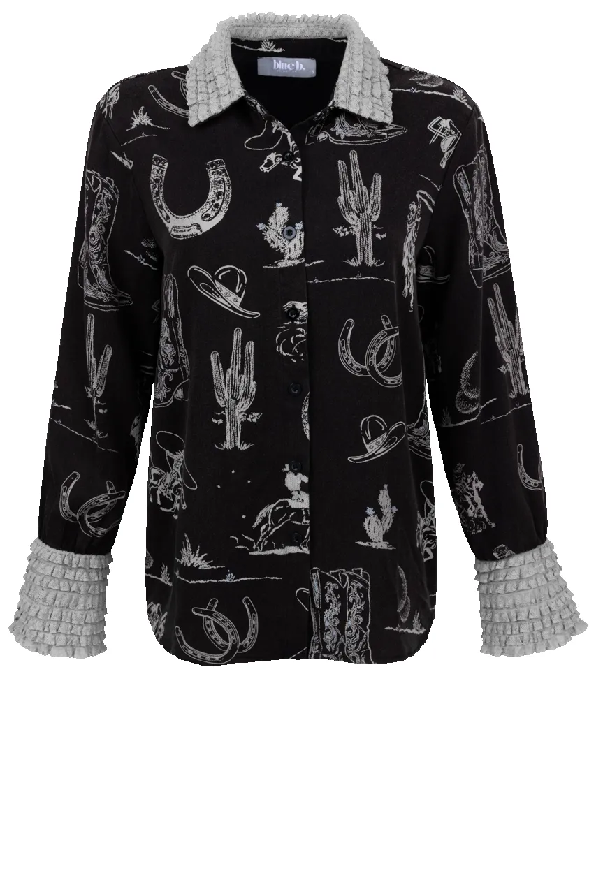 Blue B Western Print Shirt sold by Pinto Ranch