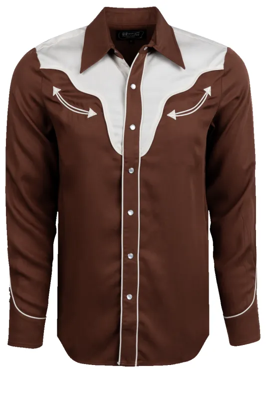 H Bar C Snap Front San Juan Shirt - Chocolate made by Pinto Ranch