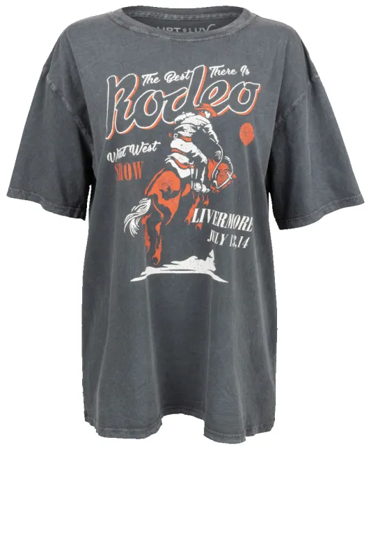 HRT and LUV Rodeo Graphic Tee - Gray made by Pinto Ranch