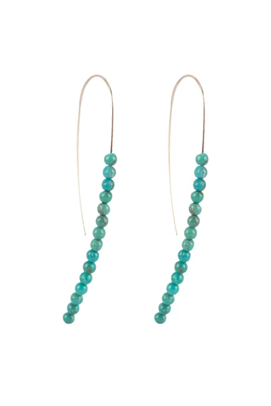 Paige Wallace Long Turquoise Earrings sold by Pinto Ranch