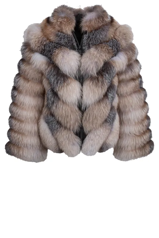 Pinto Ranch Tri-Colored Fox Fur Jacket made by Pinto Ranch