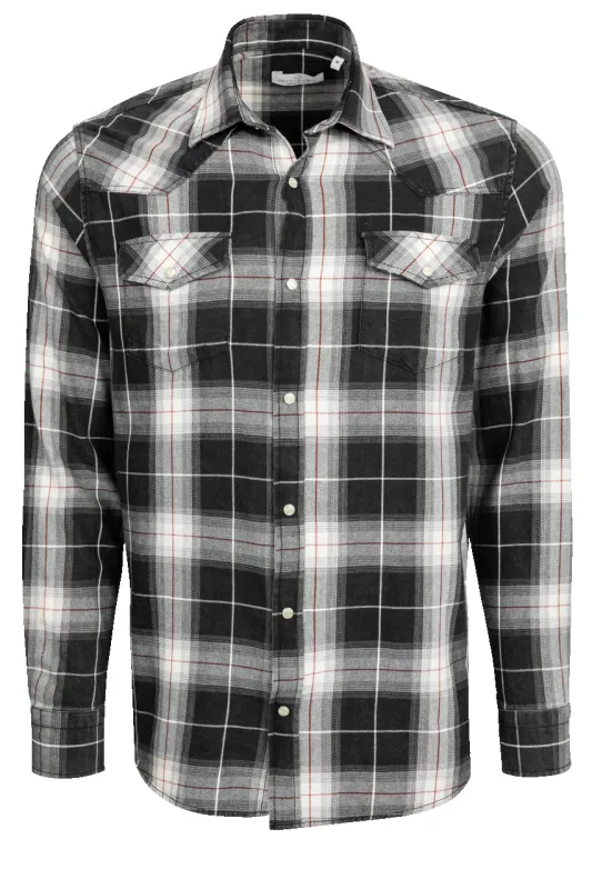 Garnet Snap Front Shirt - Black Plaid made by Pinto Ranch