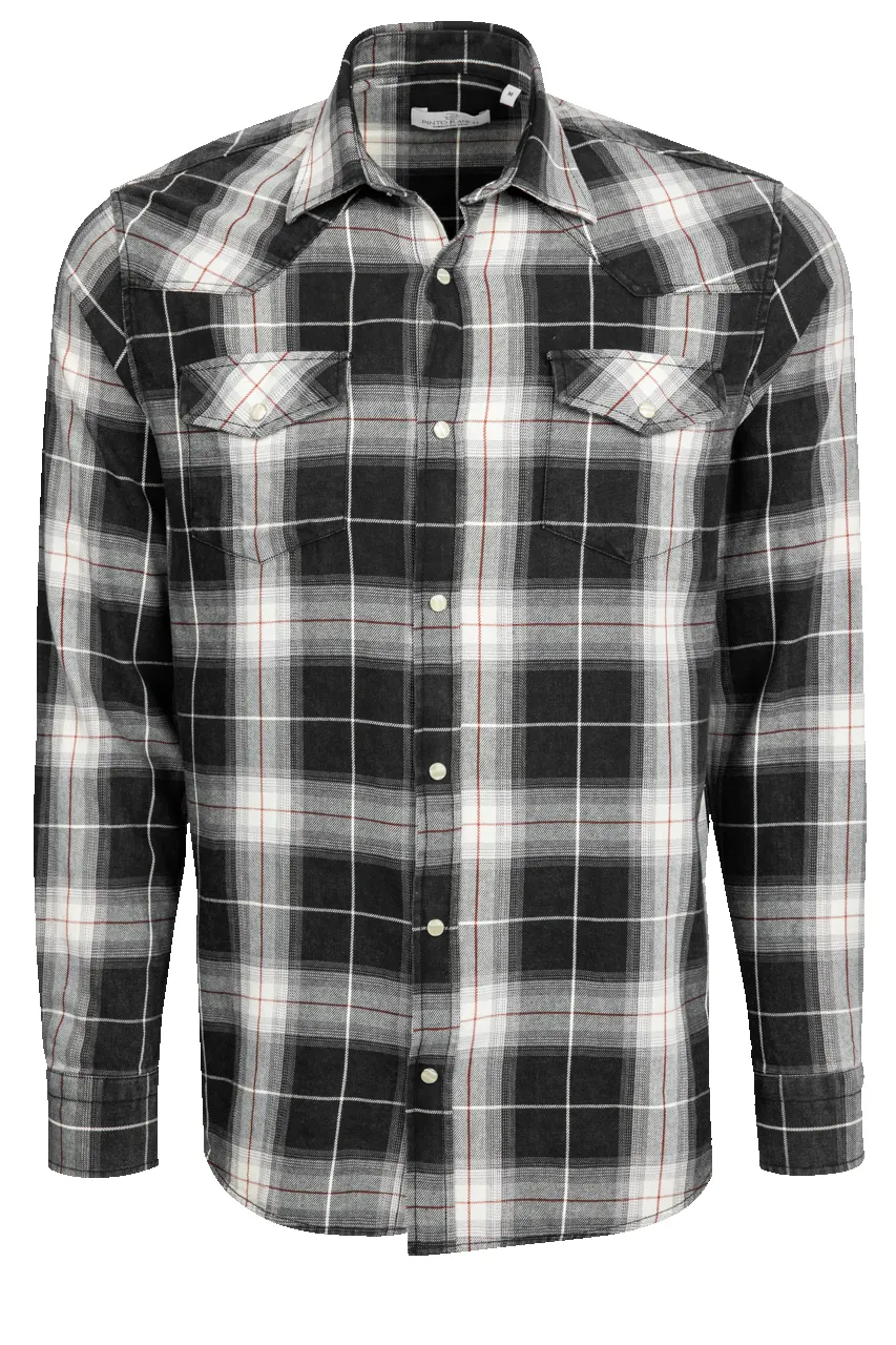 Garnet Snap Front Shirt - Black Plaid sold by Pinto Ranch
