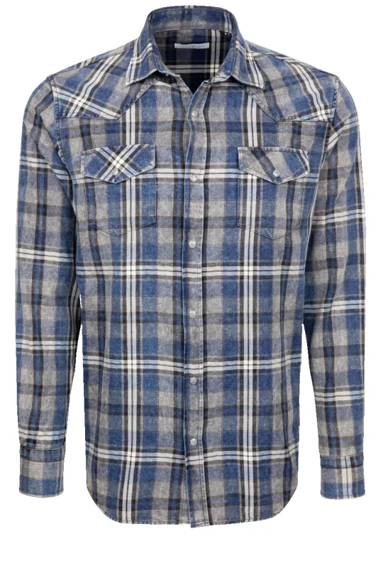 Garnet Snap Front Shirt - Steel Blue made by Pinto Ranch