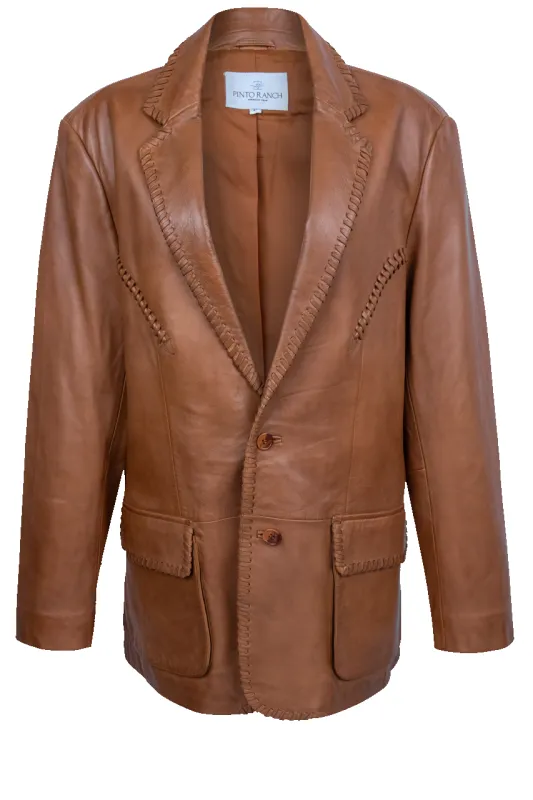 Pinto Ranch Tan Whipstitch Blazer made by Pinto Ranch