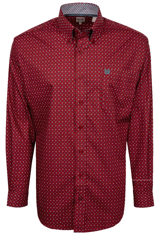 Cinch Button-Front Shirt - Deep Red sold by Pinto Ranch