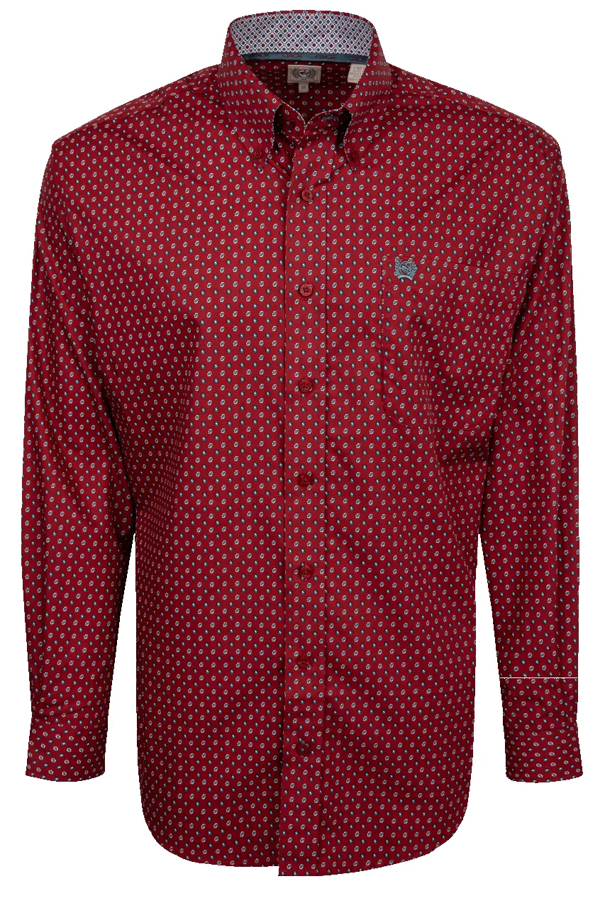 Cinch Button-Front Shirt - Deep Red sold by Pinto Ranch