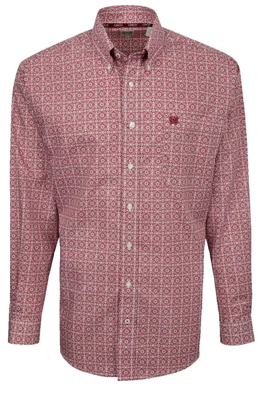 Cinch Foulard Print Button-Front Shirt - Red Royal sold by Pinto Ranch
