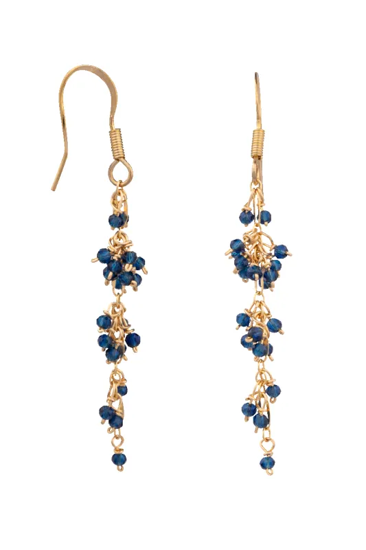 Brown Eyed Girl Navy Swarovski Crystal Earrings made by Pinto Ranch