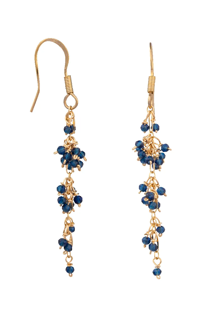 Brown Eyed Girl Navy Swarovski Crystal Earrings sold by Pinto Ranch