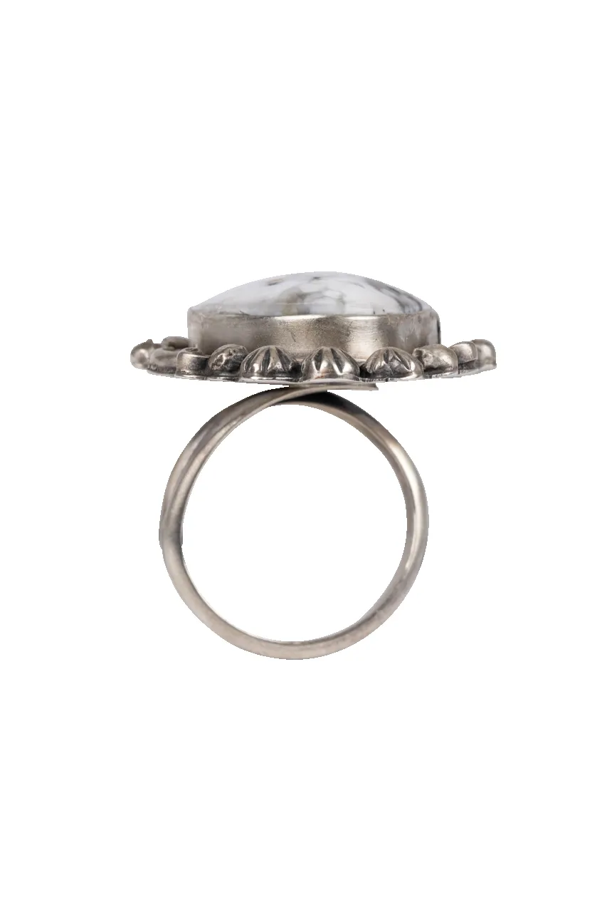 White Buffalo Turquoise Statement Ring sold by Pinto Ranch product image thumbnail 2
