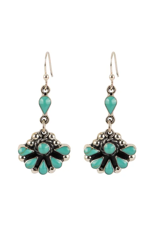 Paige Wallace Turquoise Fan Earrings made by Pinto Ranch