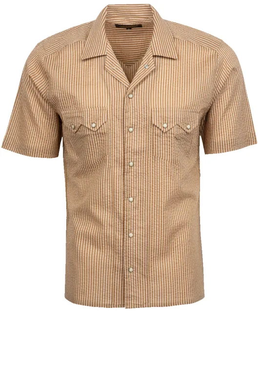 Richter Goods Salado Woven Snap Front Shirt - Clay Stripes sold by Pinto Ranch
