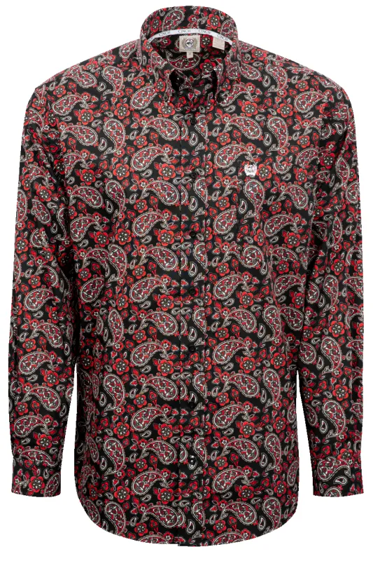 Cinch Paisley Button-Front Shirt - Black sold by Pinto Ranch