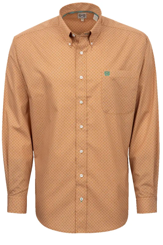 Cinch Foulard Print Button-Front Shirt - Brown Diamond made by Cinch