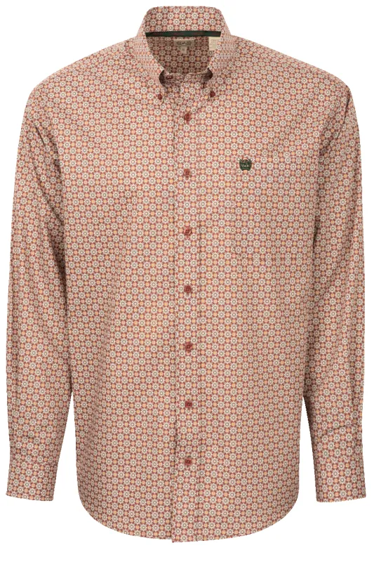 Cinch Linear Print Button-Front Shirt - Red sold by Pinto Ranch