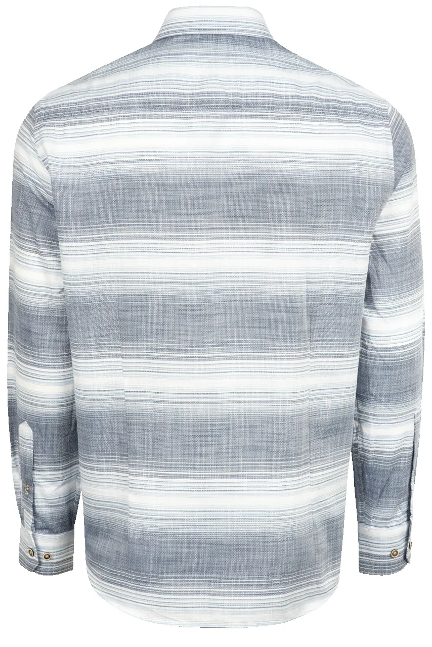 Garnet Button-Front Sport Shirt - Striped Blue sold by Pinto Ranch product image thumbnail 2