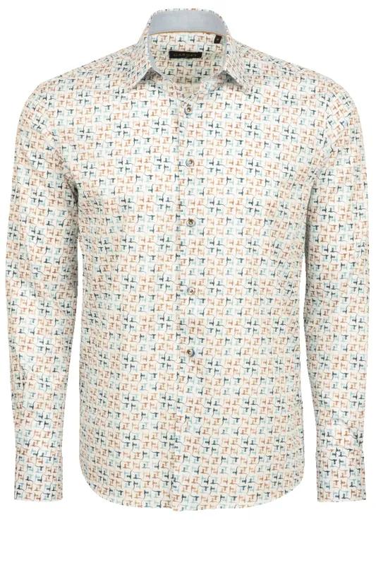 Garnet Button-Front Shirt - Printed White made by Pinto Ranch