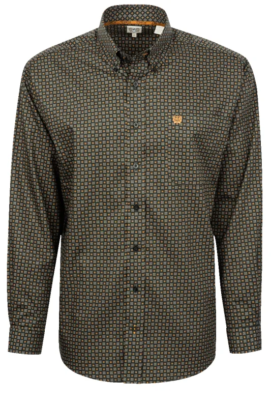 Cinch Button-Front Shirt - Black Foulard made by Cinch
