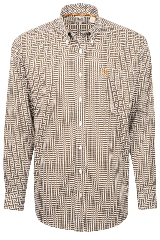 Cinch Button-Front Shirt - Brown Foulard sold by Pinto Ranch