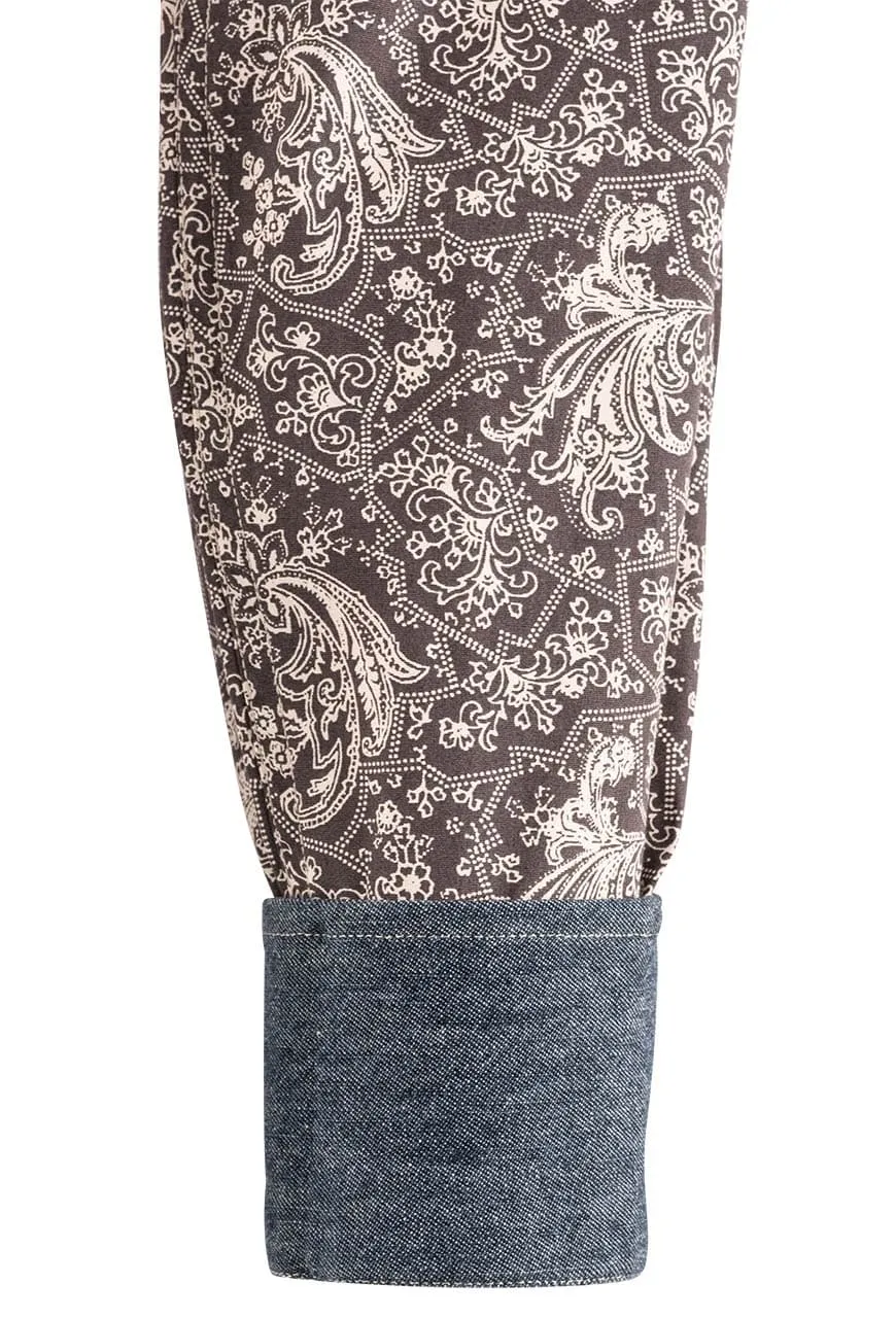 Stetson Men's Grey Vintage Paisley Snap Shirt sold by Pinto Ranch product image thumbnail 4