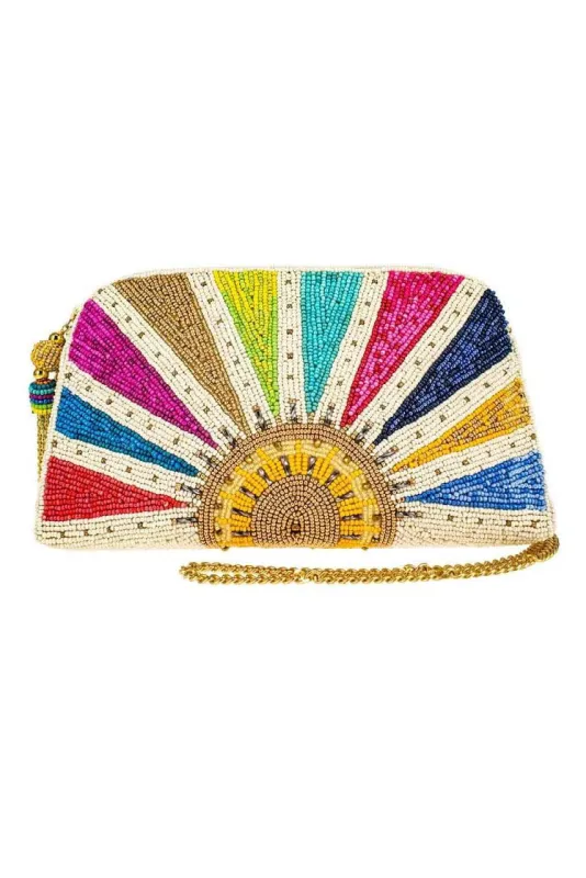 Mary Frances Rise and Shine Beaded Crossbody Clutch made by Mary Frances