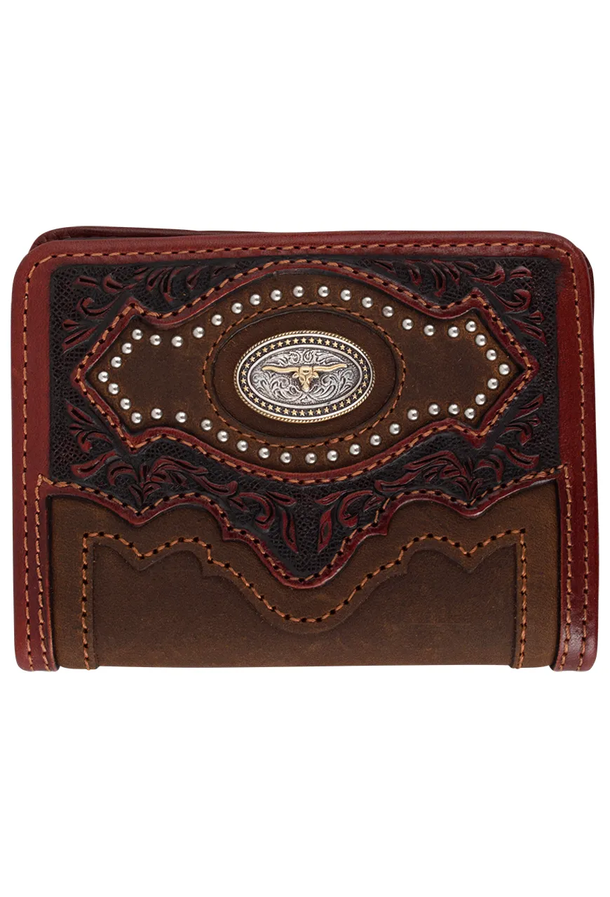 Cattle Driven Bifold Wallet - Aged Bark sold by Pinto Ranch