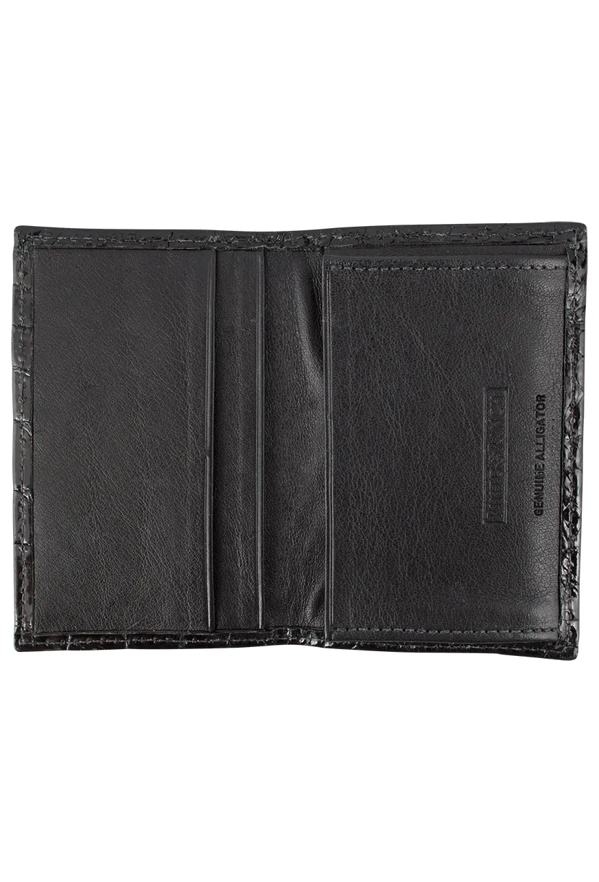 Alligator Gusseted Black Card Case sold by Pinto Ranch product image thumbnail 2