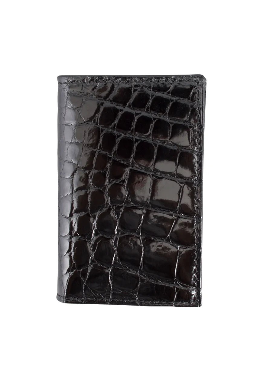 Alligator Gusseted Black Card Case sold by Pinto Ranch