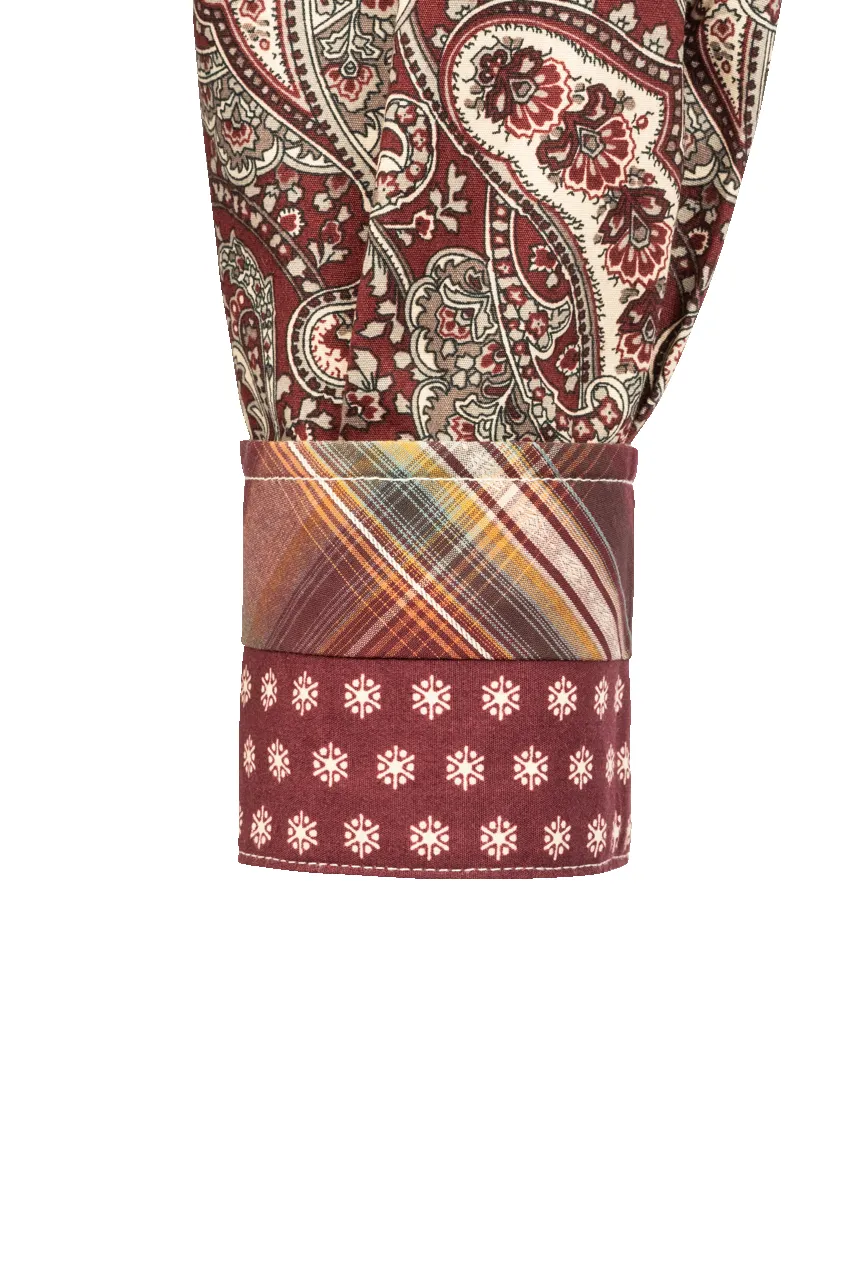 Stetson Men's Paisley Print Snap Front Shirt - Wine sold by Pinto Ranch product image thumbnail 3