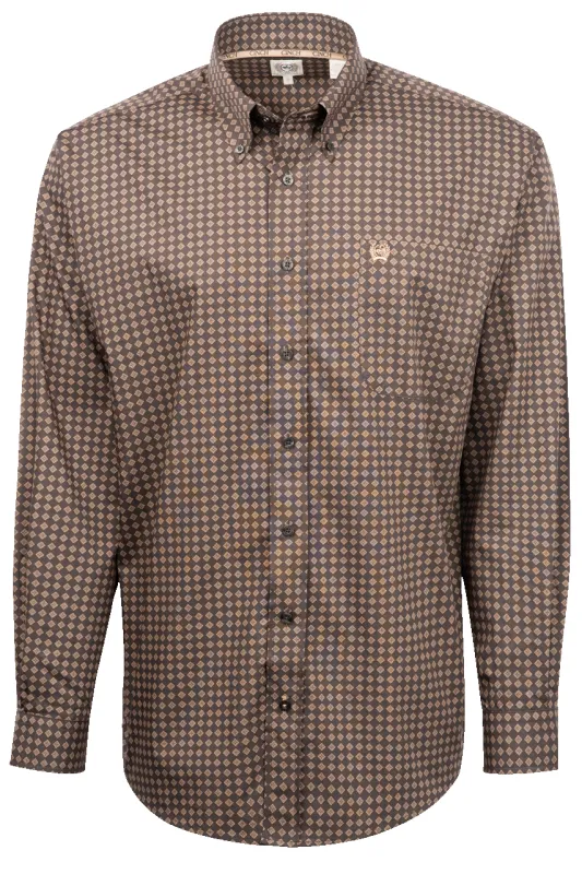 Cinch Foulard Print Button-Front Shirt - Brown sold by Pinto Ranch