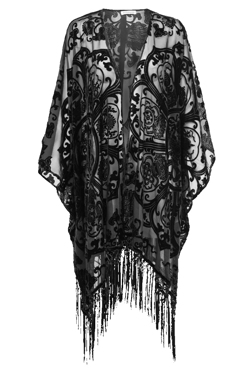 Paparazzi Floral Velvet Kimono sold by Pinto Ranch