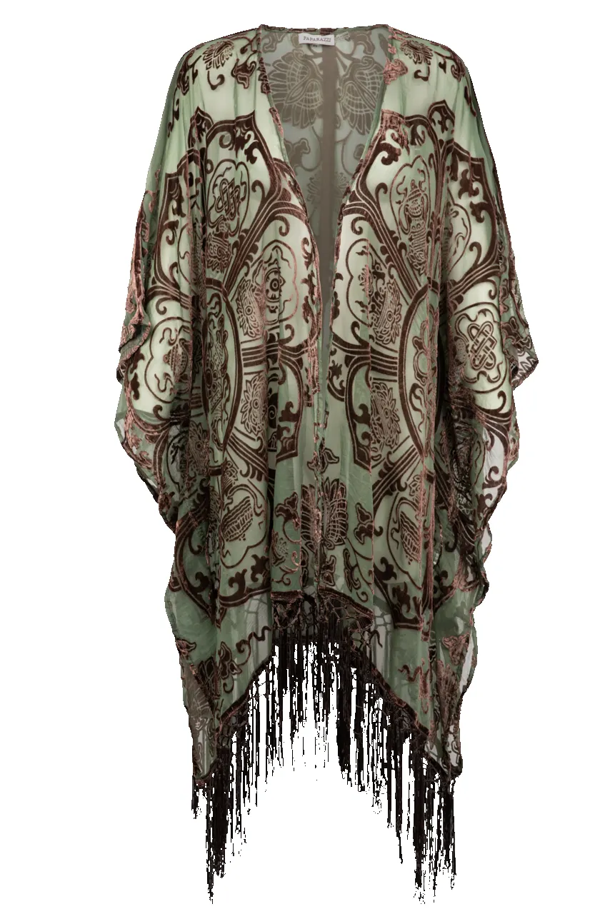 Paparazzi Floral Velvet Kimono sold by Pinto Ranch product image thumbnail 3