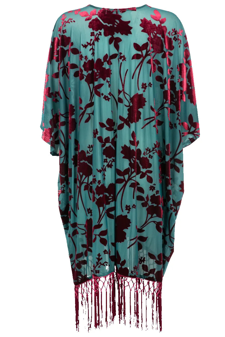 Paparazzi Floral Velvet Kimono sold by Pinto Ranch product image thumbnail 2