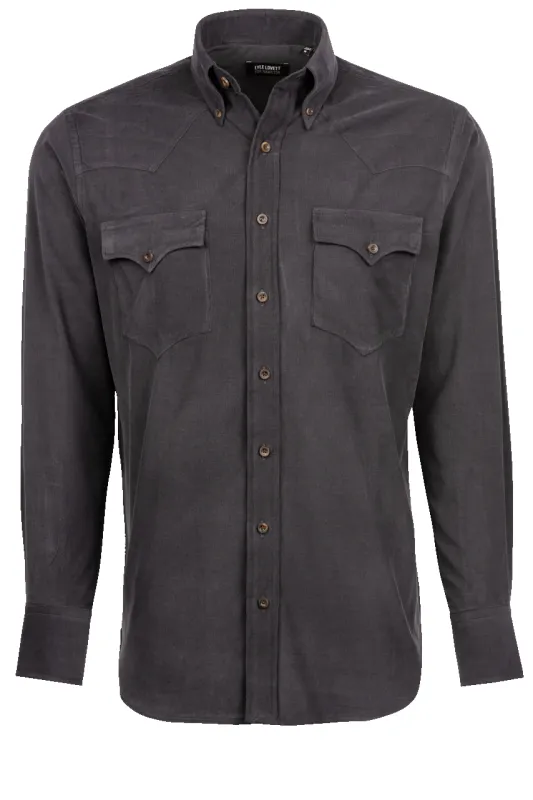 Lyle Lovett for Hamilton Corduroy Button-Front Shirt - Dark Navy sold by Pinto Ranch