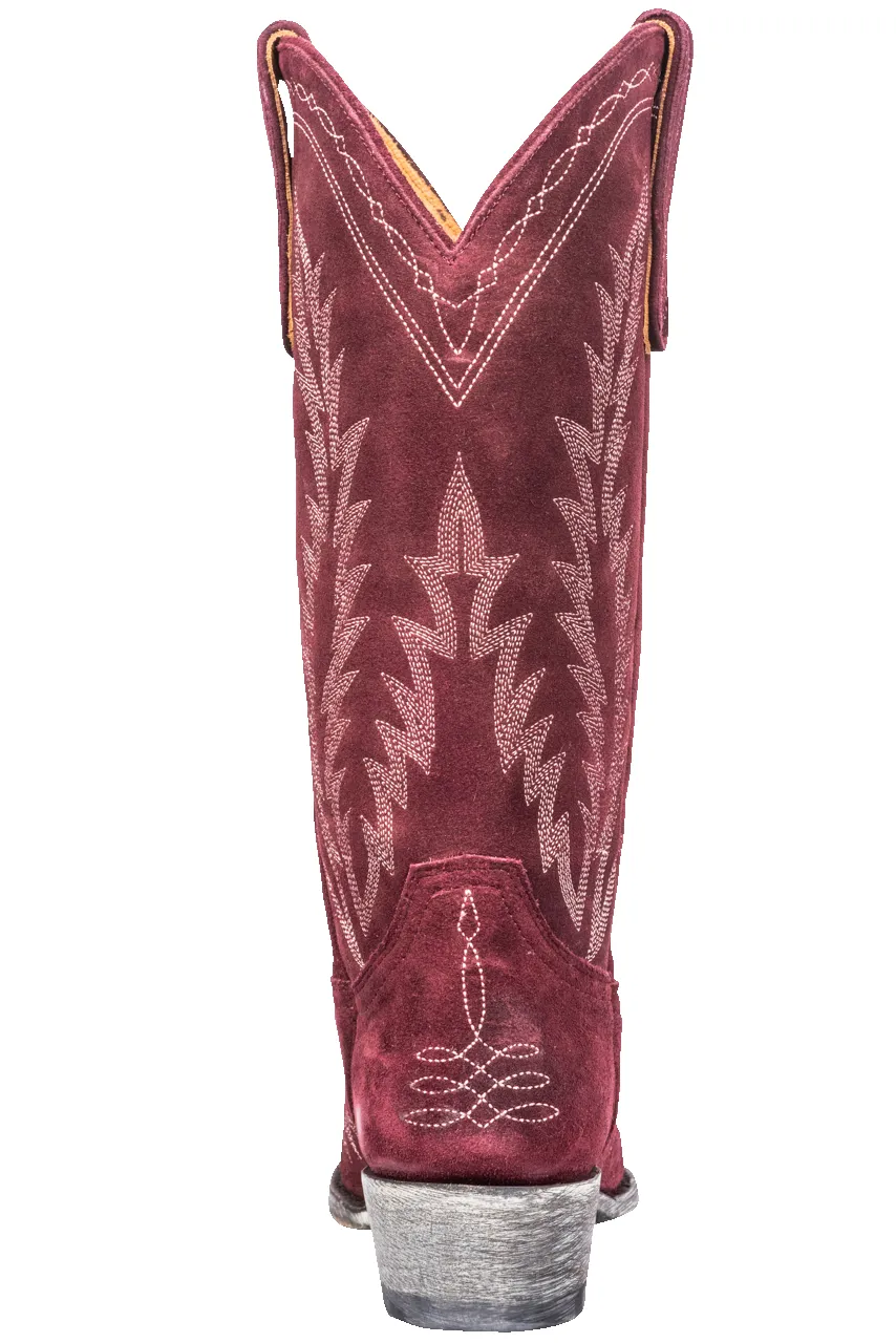 Old Gringo Women's Suede Dutton Cowgirl Boots - Wine sold by Pinto Ranch product image thumbnail 4