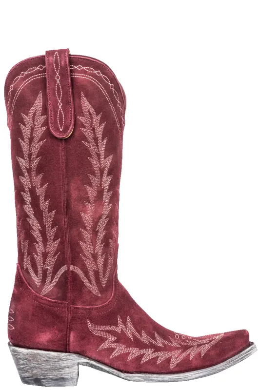Old Gringo Women's Suede Dutton Cowgirl Boots - Wine made by Old Gringo