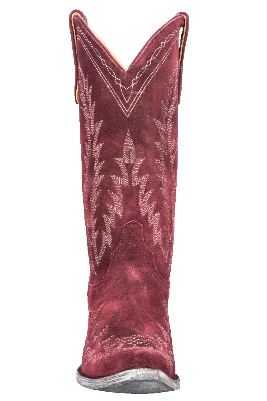 Old Gringo Women's Suede Dutton Cowgirl Boots - Wine sold by Pinto Ranch product image thumbnail 3