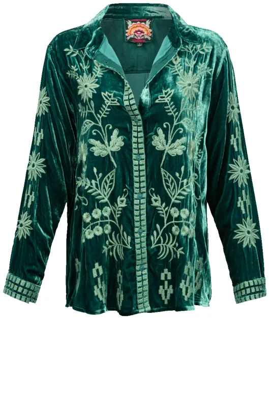 Johnny Was Velvet Georgina Oversized Shirt made by Johnny Was