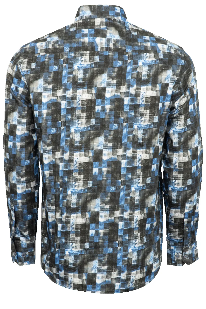 Garnet Button-Front Shirt - Blue Geometric sold by Pinto Ranch product image thumbnail 2