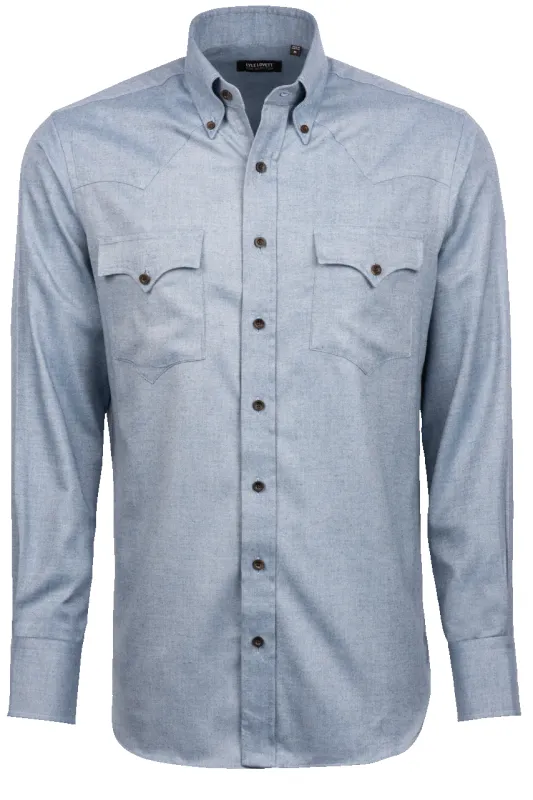 Lyle Lovett for Hamilton Button-Front Shirt - Blue Twill sold by Pinto Ranch